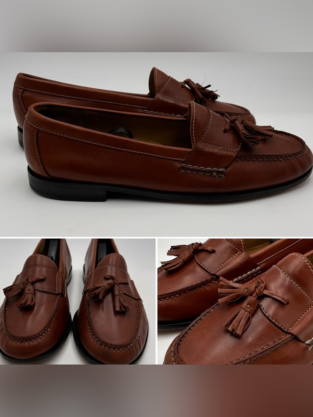 COLE HAAN PINCH TASSEL LOAFERS MENS SZ 11.5 CHESTNUT BROWN MOC TOE DRESS SHOES